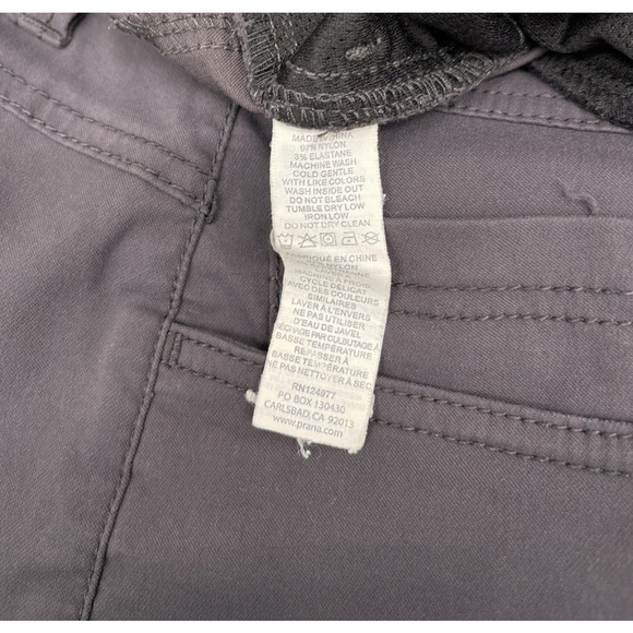 Prana Brion Pant Mens Size 36 x 30 Grey Nylon Slim Fit Stretch Hiking Gorpcore - Picture 5 of 7